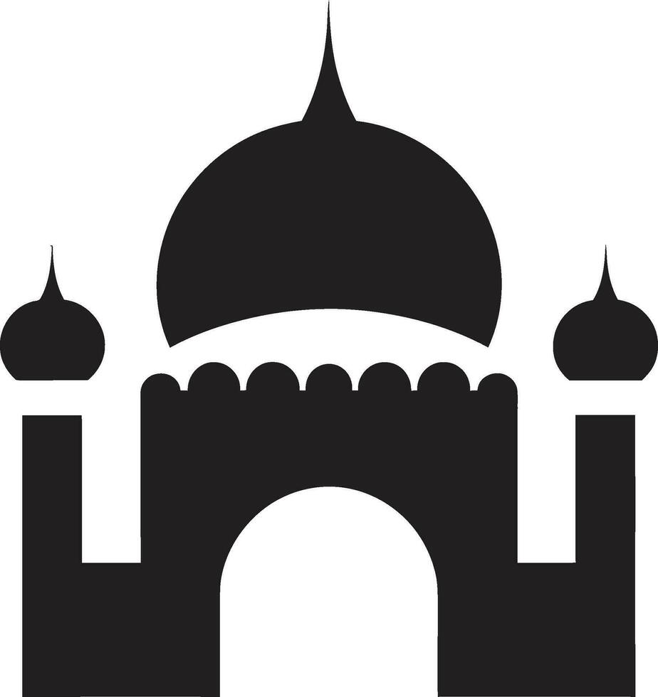spirituell Zuflucht Moschee Logo Vektor aufwendig Oase emblematisch Moschee Design