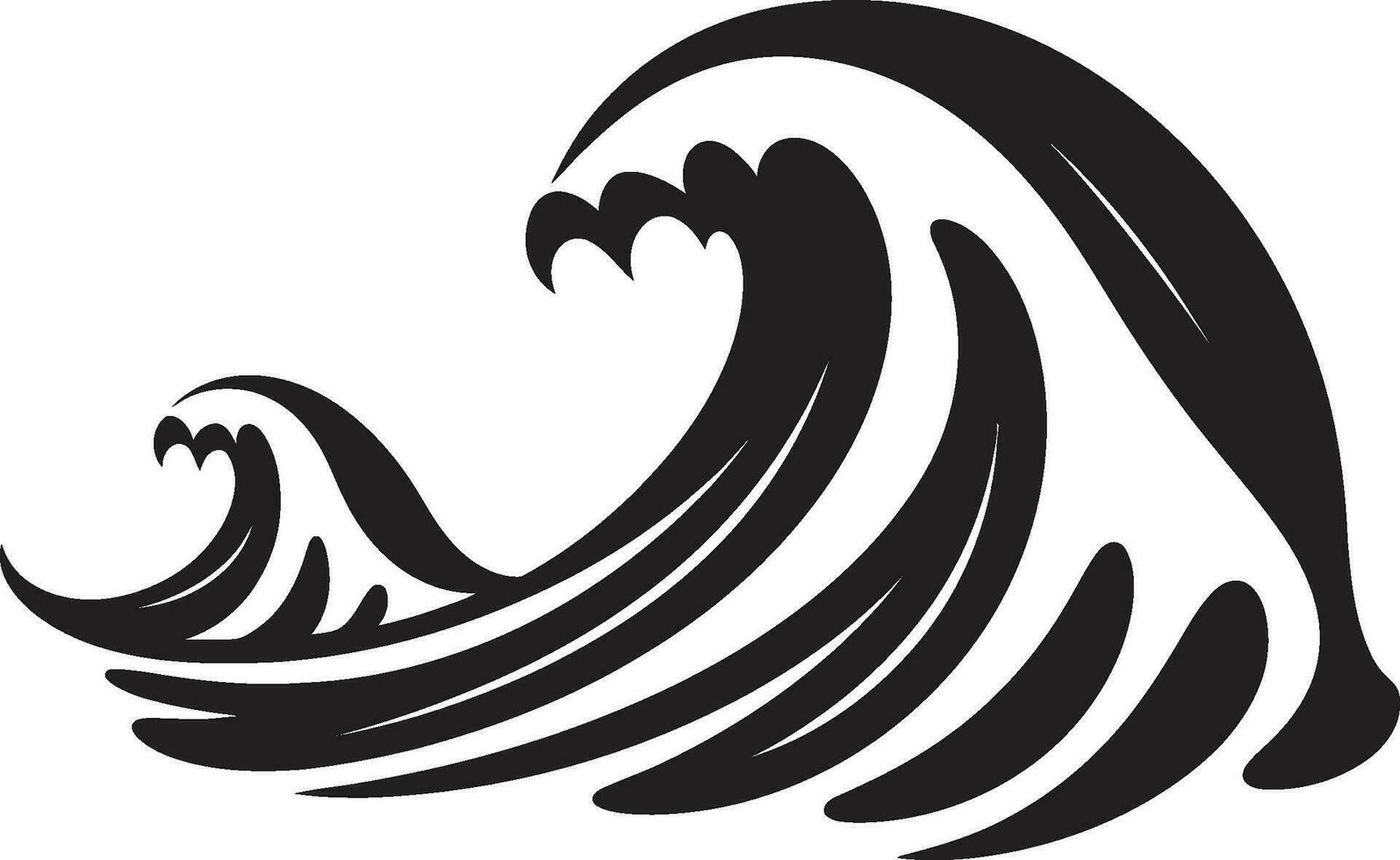 dynamisch Drift Wasser Welle Logo Vektor Kamm Kaskade minimalistisch Welle Emblem Design