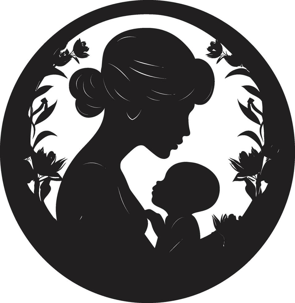 ovillkorlig vård kvinna och barn vektor vårda stunder logotyp av moderskap