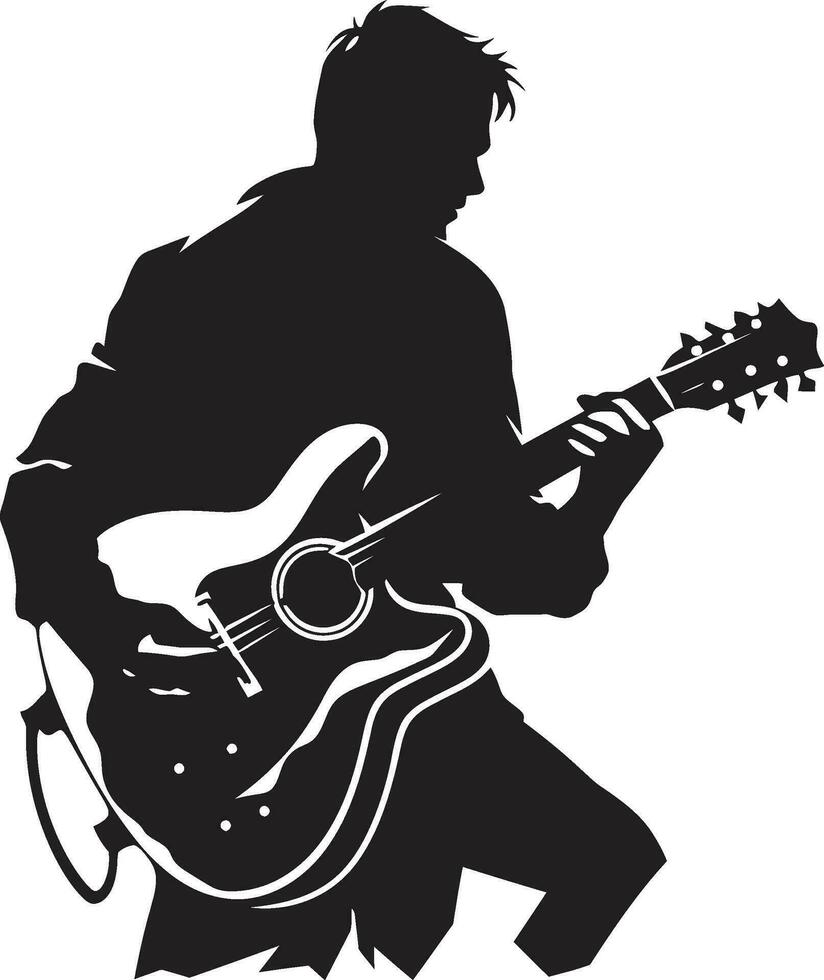 Griffbrett Finesse Gitarre Spieler Symbol Vektor akustisch Hymne Musiker Logo Kunst
