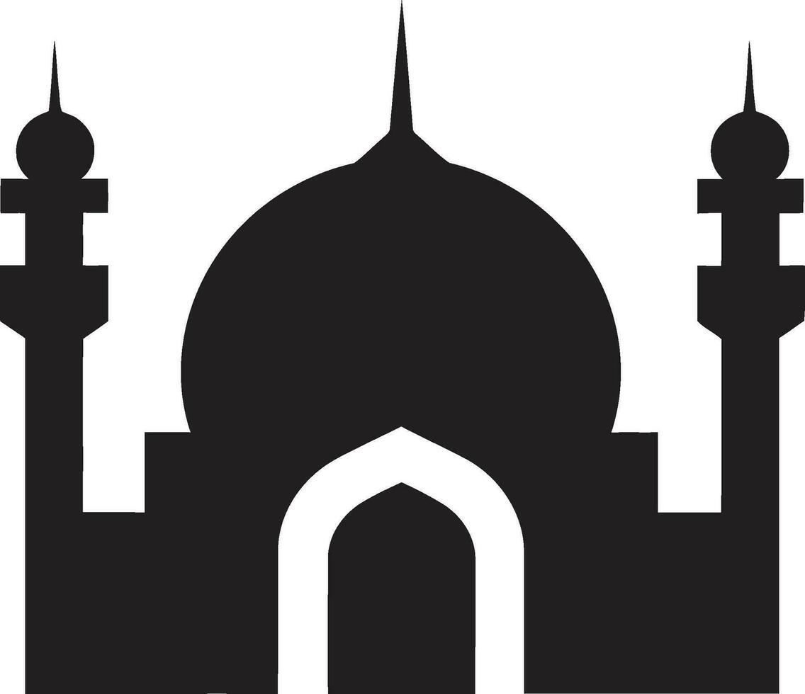 trogen byggnad moské vektor ikon halvmåne vapen symbolisk moské logotyp