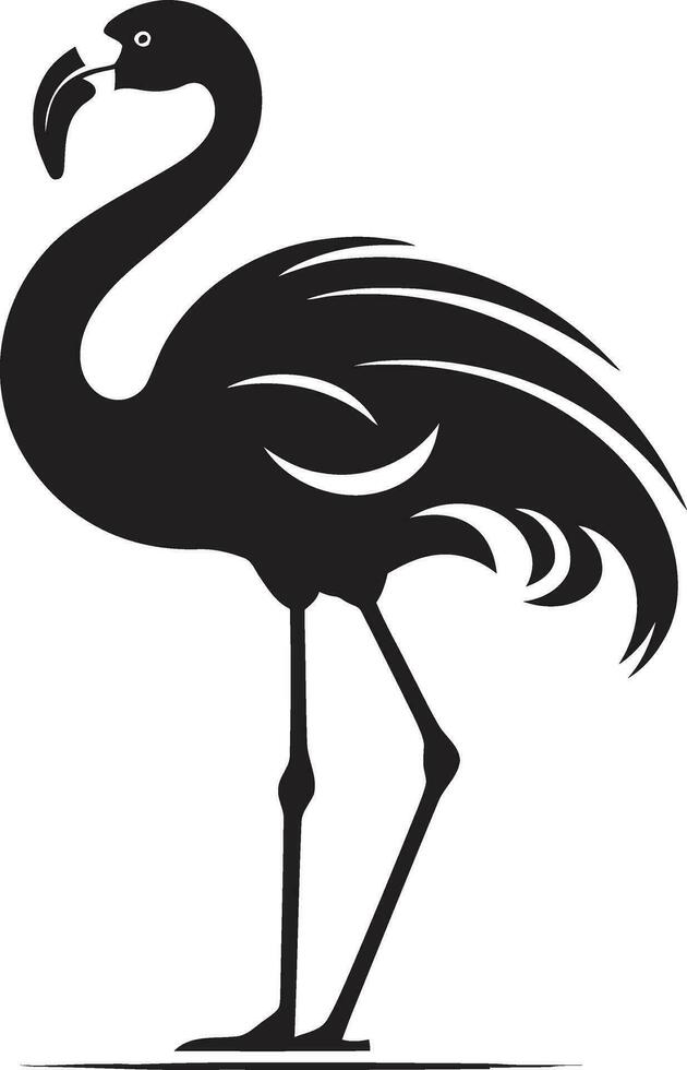 Koralle Gelassenheit Flamingo Symbol Logo Vektor beschwingt Gefieder Flamingo Emblem Design