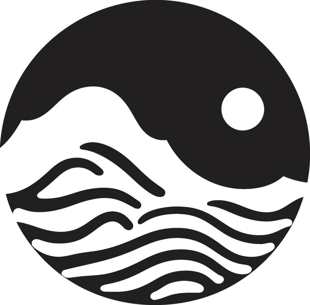 Flüssigkeit Abstammung Wasser Welle Symbol Vektor Zen Welle minimalistisch Welle Logo Design