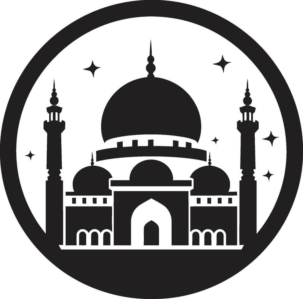 geheiligt Höhen ikonisch Moschee Emblem Moschee Majestät emblematisch Logo Vektor