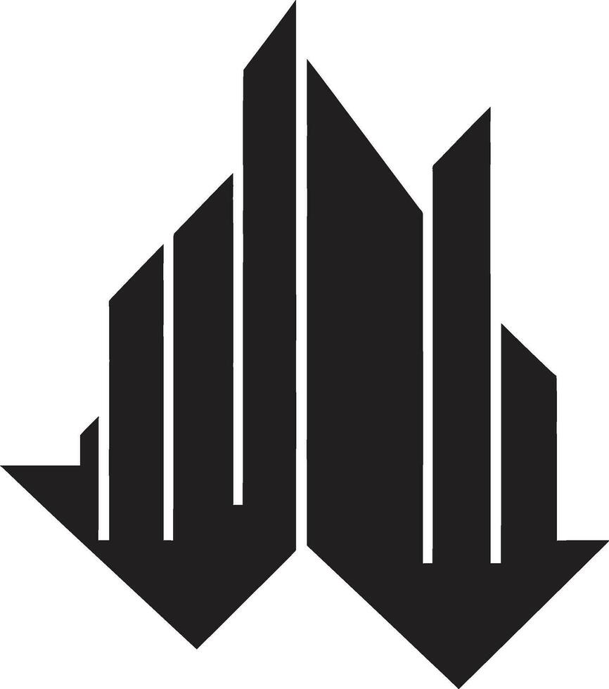 arkitektonisk affinitet egendom logotyp design stadsbild charm emblem av fast egendom vektor