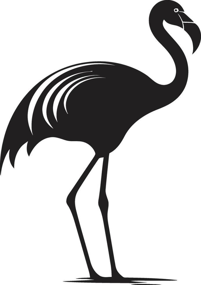 rosig Flügel Flamingo ikonisch Emblem Rosa Majestät Flamingo Logo Vektor Illustration