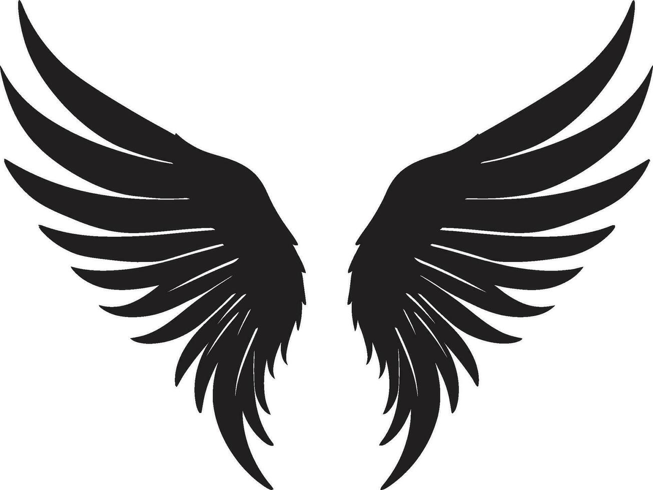 himmelsk fjädrar logotyp av ängel vingar serafisk sväva ängel vingar ikon vektor