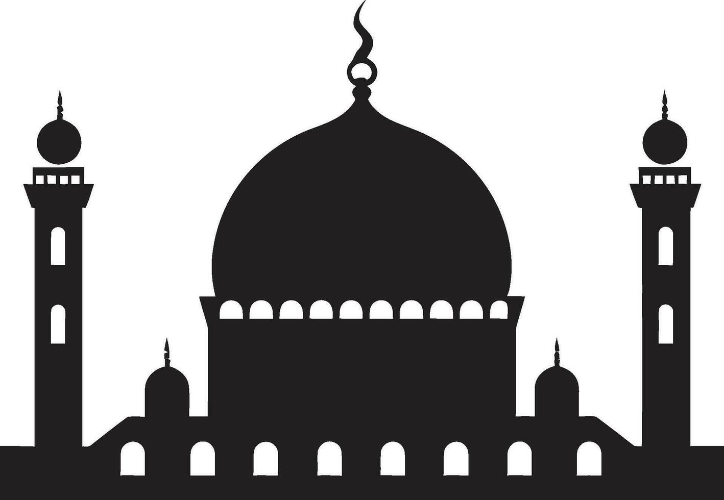 sublim helgedom moské ikon design himmelsk kolonner symbolisk moské vektor