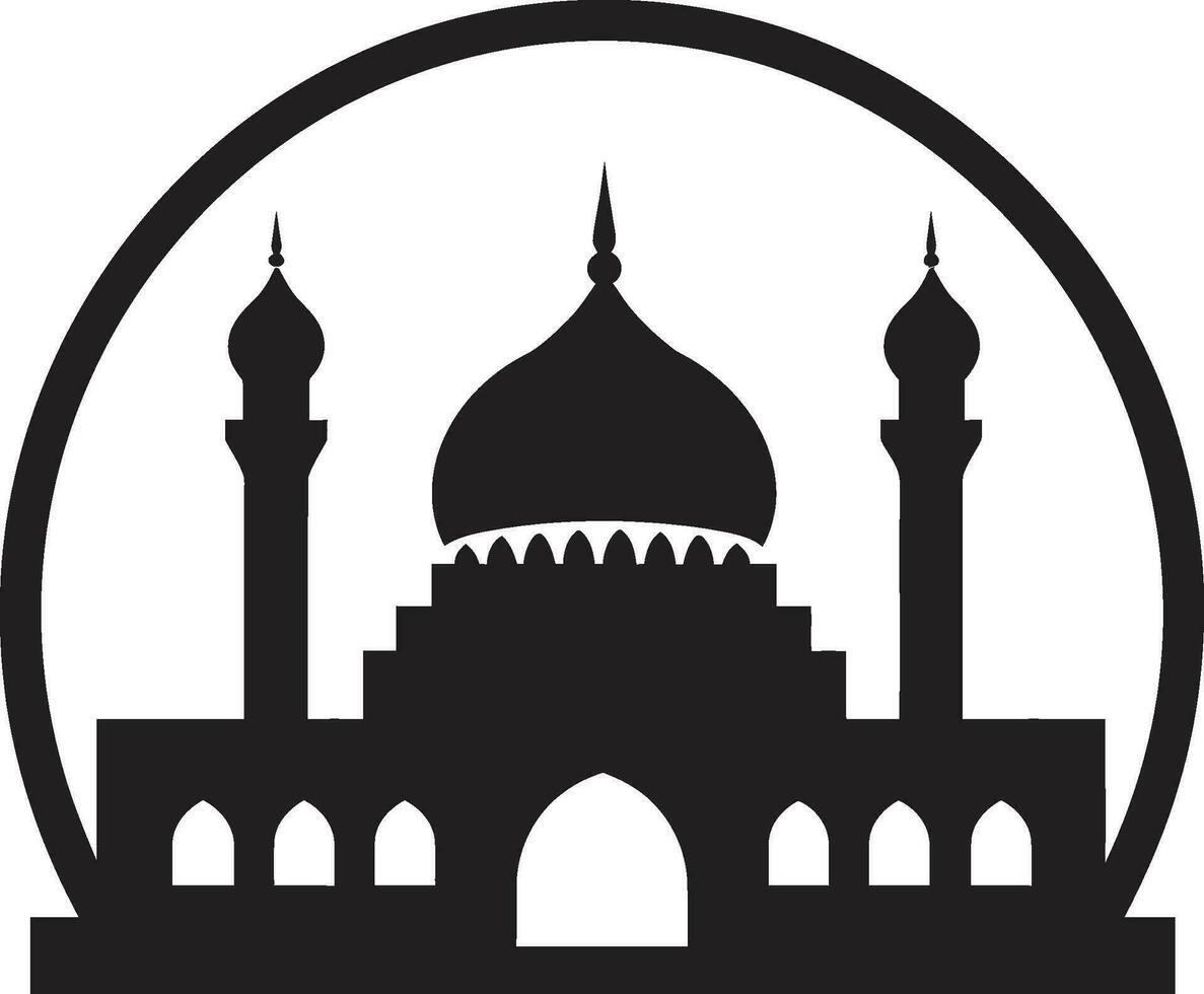 minaret majestät moské logotyp vektor moské av lugn symbolisk design