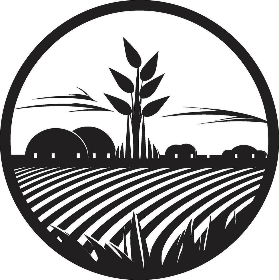 bondgård ikon lantbruk vektor emblem skörda arv jordbruk logotyp design ikon