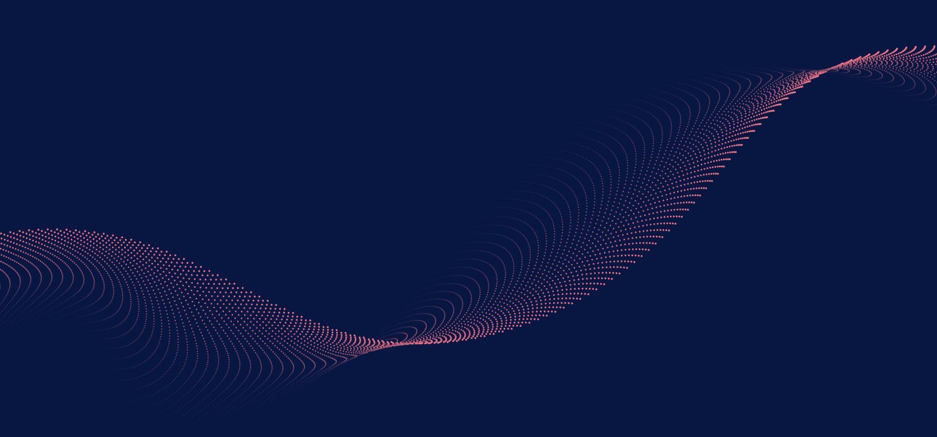 abstrakter Hintergrund 3D-Wellenlinien fließende Partikel glatte Kurvenform Punkte Blended Mesh-Technologie futuristisches Konzept vektor