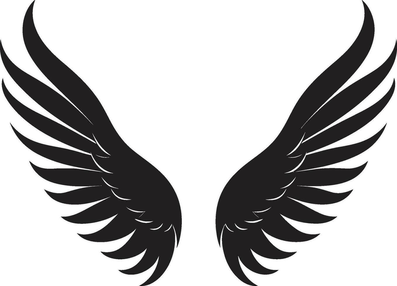 kerubic charm logotyp vektor vingar himmelsk fjädrar ängel vingar emblem