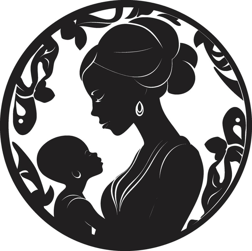 ewig Bindung Mütter Tag Logo geschätzt Verbindung ikonisch Mutter und Kind vektor