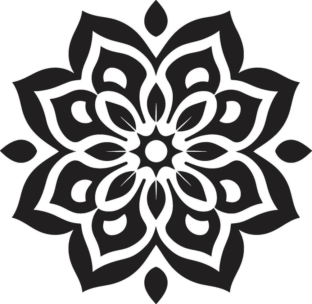 heiter Symmetrie Mandala ikonisch Design spirituell wirbelt Emblem von Mandala vektor