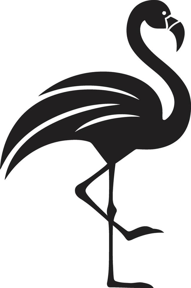 rosig Gelassenheit Flamingo Logo Vektor Kunst Rosa Paradies Vogel Emblem Vektor Symbol