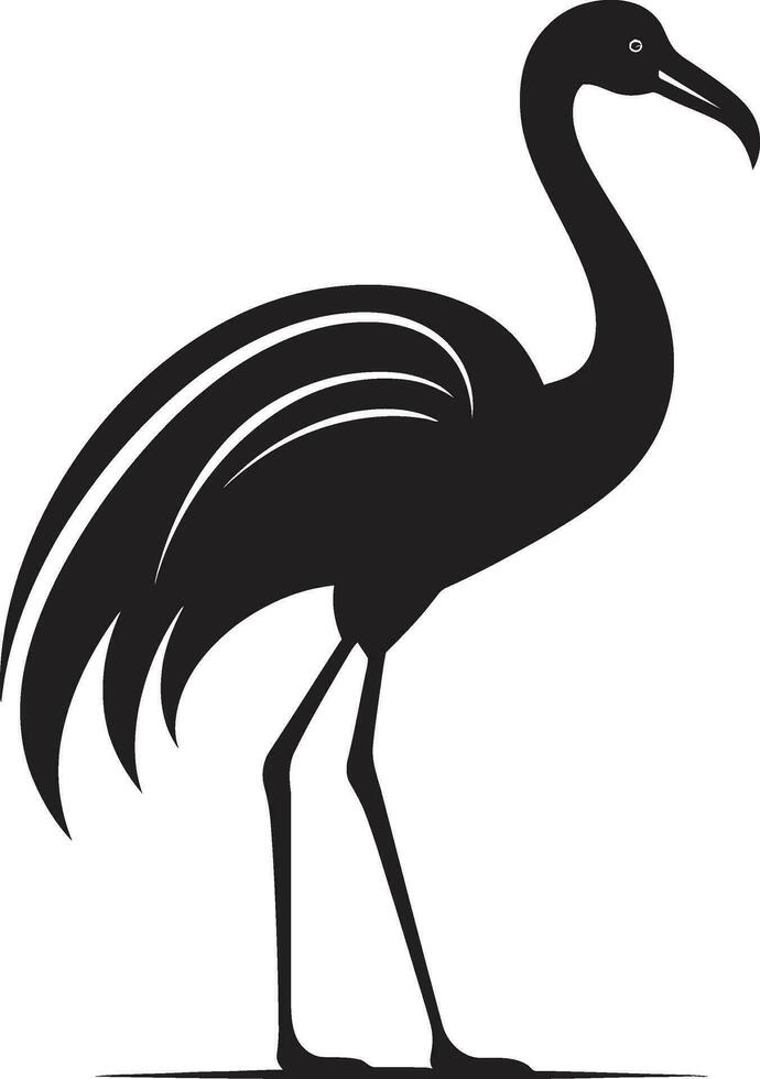 tropisch Charme Flamingo Logo Vektor Illustration Koralle Majestät Vogel Emblem Vektor Design