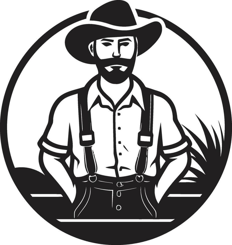 skörda hamn logotyp vektor ikon agrar- artisteri jordbrukare emblem design