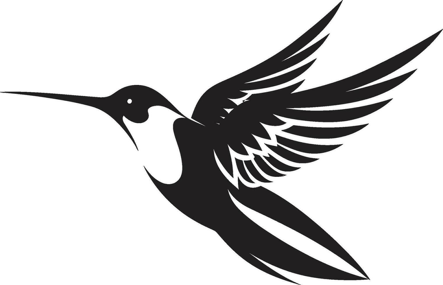 geflügelt flüstert emblematisch Kolibri Flug Fantasie Kolibri Vektor Design