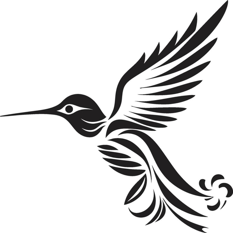bevingad viskar kolibri logotyp ikon flyg fantasi kolibri emblem vektor