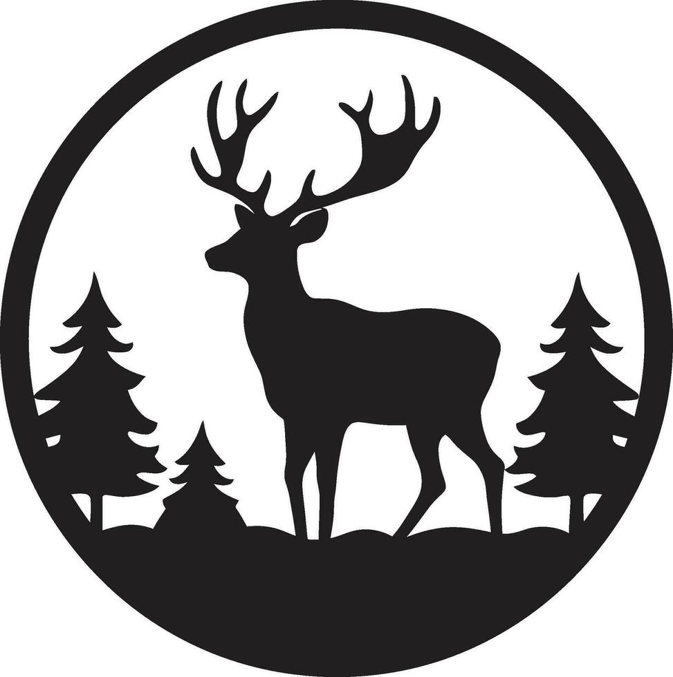 emblematisch Natur Hirsch Kopf Vektor Emblem Wildnis Majestät Hirsch Kopf ikonisch Symbol