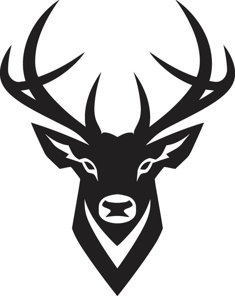 skog emblem rådjur huvud ikoniska symbol symbolisk sven rådjur huvud logotyp design vektor