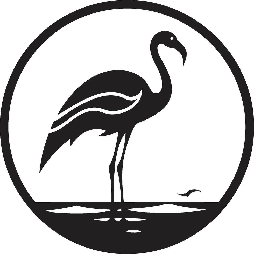 rosig fantasi flamingo ikoniska vektor rosa paradis flamingo logotyp design vektor