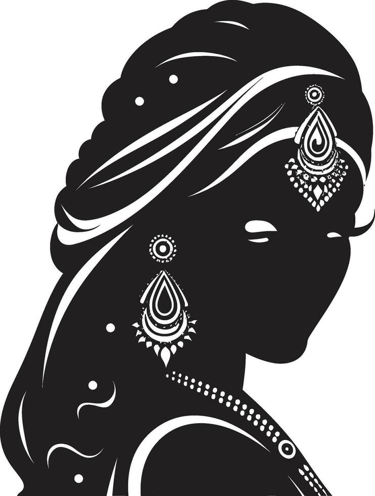 lebendig Gelübde indisch Hochzeit Frau Logo elegant Ethos Braut ikonisch Vektor