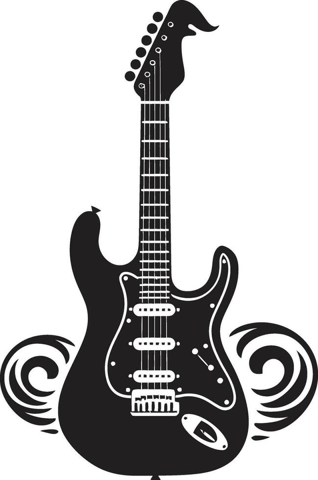 Laubsägearbeit Fantasie Gitarre Symbol Design Symbol akustisch Kunst Gitarre Logo Vektor Grafik