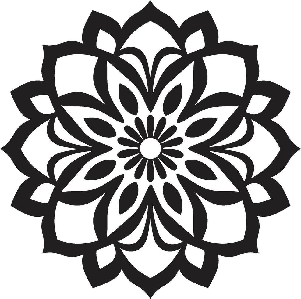 harmoni halo mandala logotyp vektor lugn symmetri ikoniska mandala design