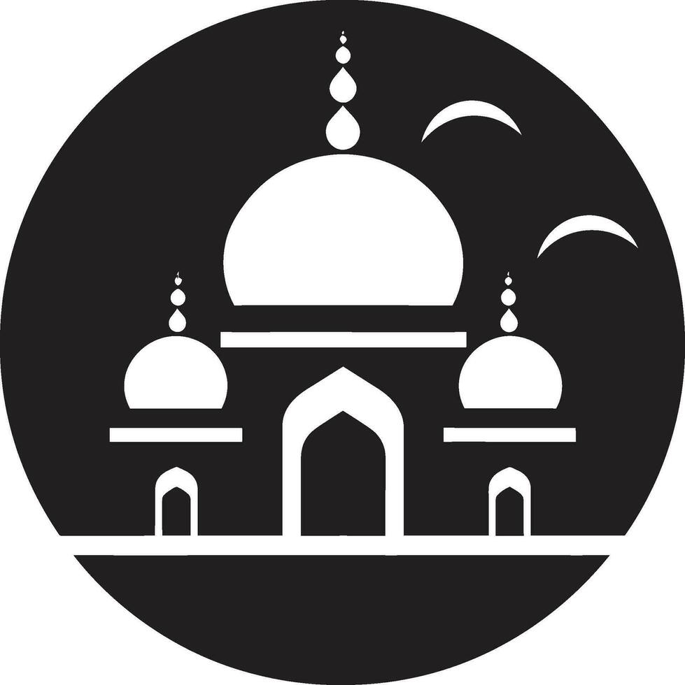 Minarett Majestät Moschee Logo Design Moschee von Ruhe ikonisch Emblem vektor