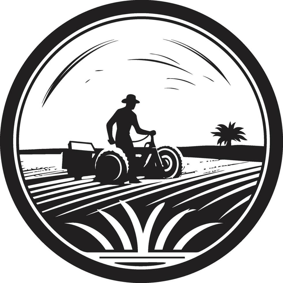 hemman harmoni lantbruk emblem vektor kultiverad vapen jordbruk logotyp vektor grafisk