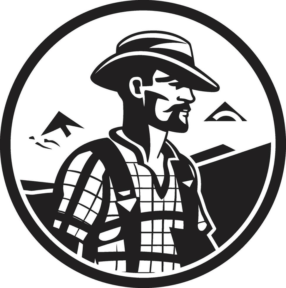 lantlig strålglans jordbrukare logotyp design fält frodas jordbrukare ikoniska emblem vektor