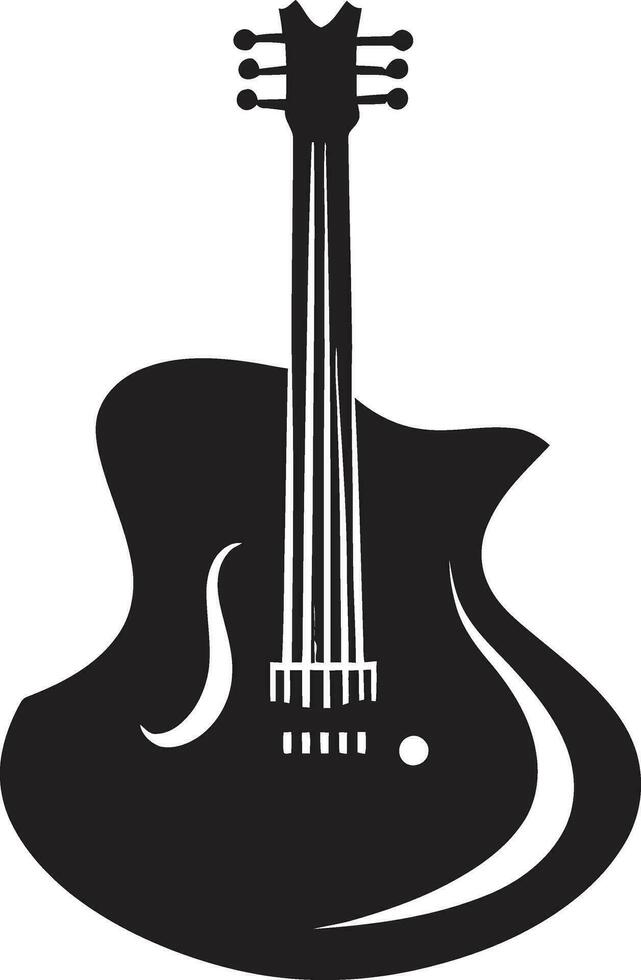 Zeichenfolge Symphonie Gitarre Logo Vektor Design melodisch Meisterschaft Gitarre ikonisch Emblem