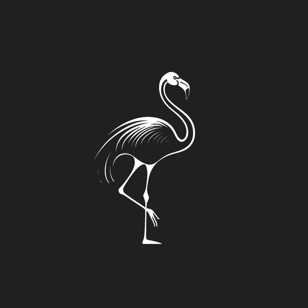 tropisch Ruhe Vogel Emblem Vektor Design Koralle Küste Flamingo Symbol Logo Design