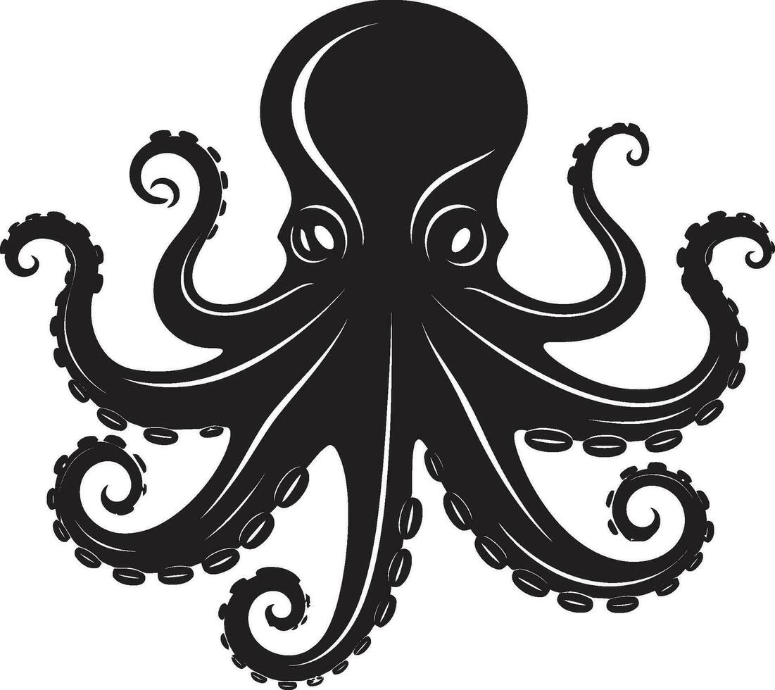 cephalopod kreativitet logotyp vektor ikon vatten- locka bläckfisk emblem design