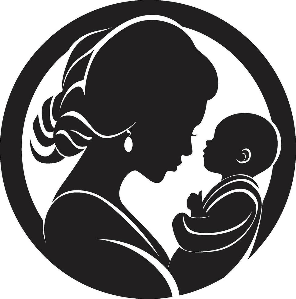 ovillkorlig vård mödrar dag vektor vårda stunder logotyp av moderskap