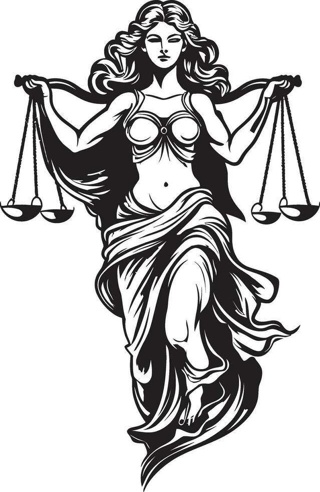 ausgewogen Haltung Gerechtigkeit Dame Logo Schönste Fassade Gerechtigkeit Dame Vektor
