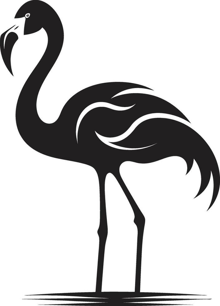 rosig Gelassenheit Flamingo Logo Vektor Kunst Rosa Paradies Vogel Emblem Vektor Symbol