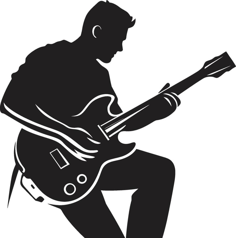 harmonisk harmoni gitarrist ikon symbol greppbrädan finess musiker logotyp vektor