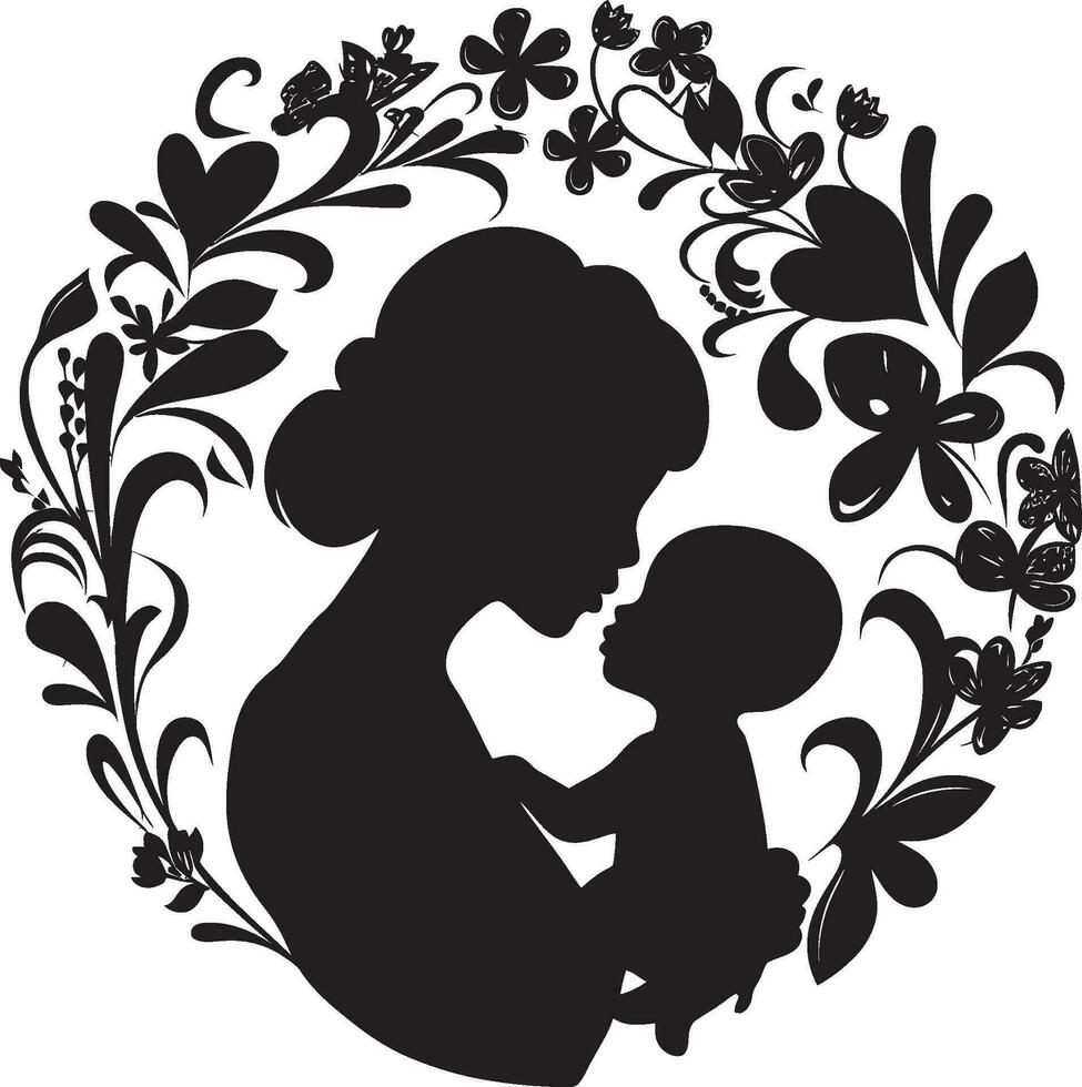 unendlich Zuneigung emblematisch Mutterschaft endlos Hingabe Logo Vektor Emblem