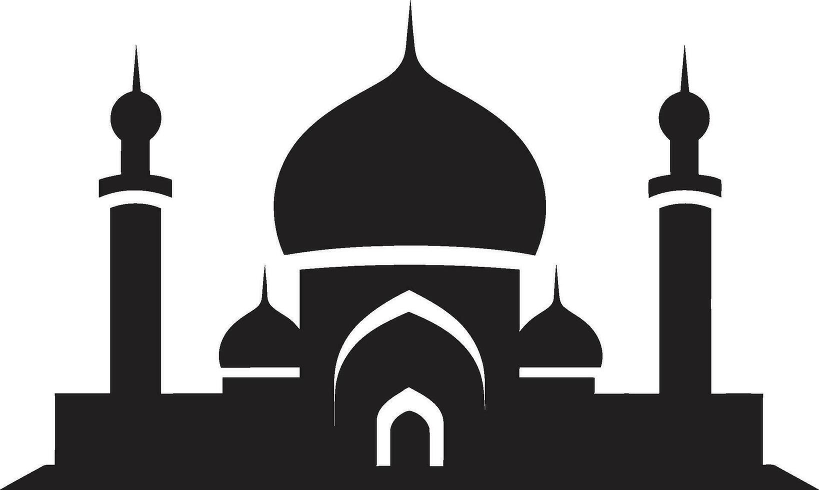 paradiesisch Oase ikonisch Moschee Vektor heiter Struktur emblematisch Moschee Symbol