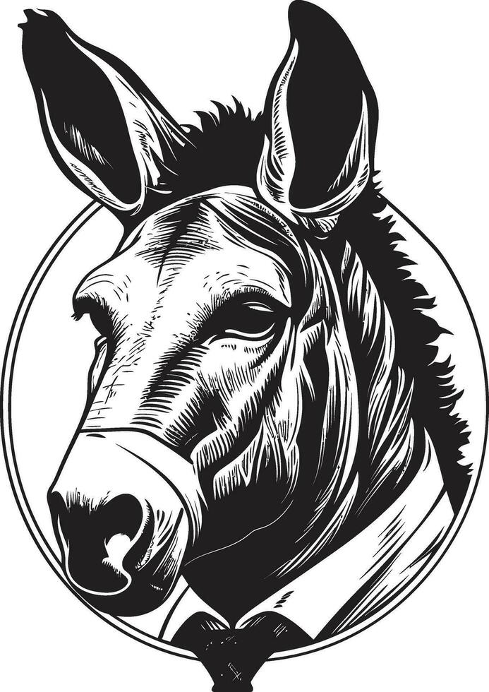 standhaft Ross Esel Logo Design zuverlässig Läufer Esel ikonisch Emblem vektor