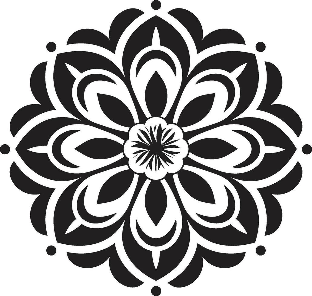 still Tondo ikonisch Mandala Logo Harmonie Heiligenschein Mandala Design Emblem vektor