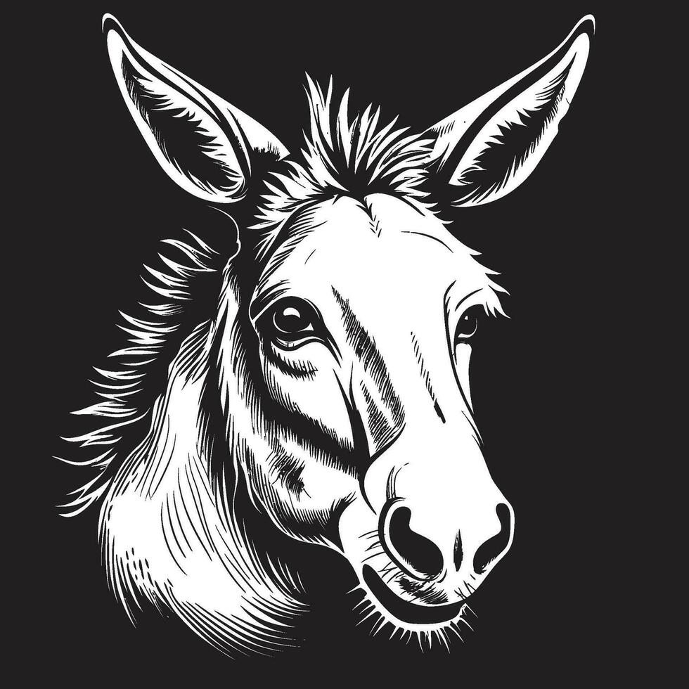 standhaft Ross Esel Logo Design zuverlässig Läufer Esel ikonisch Emblem vektor