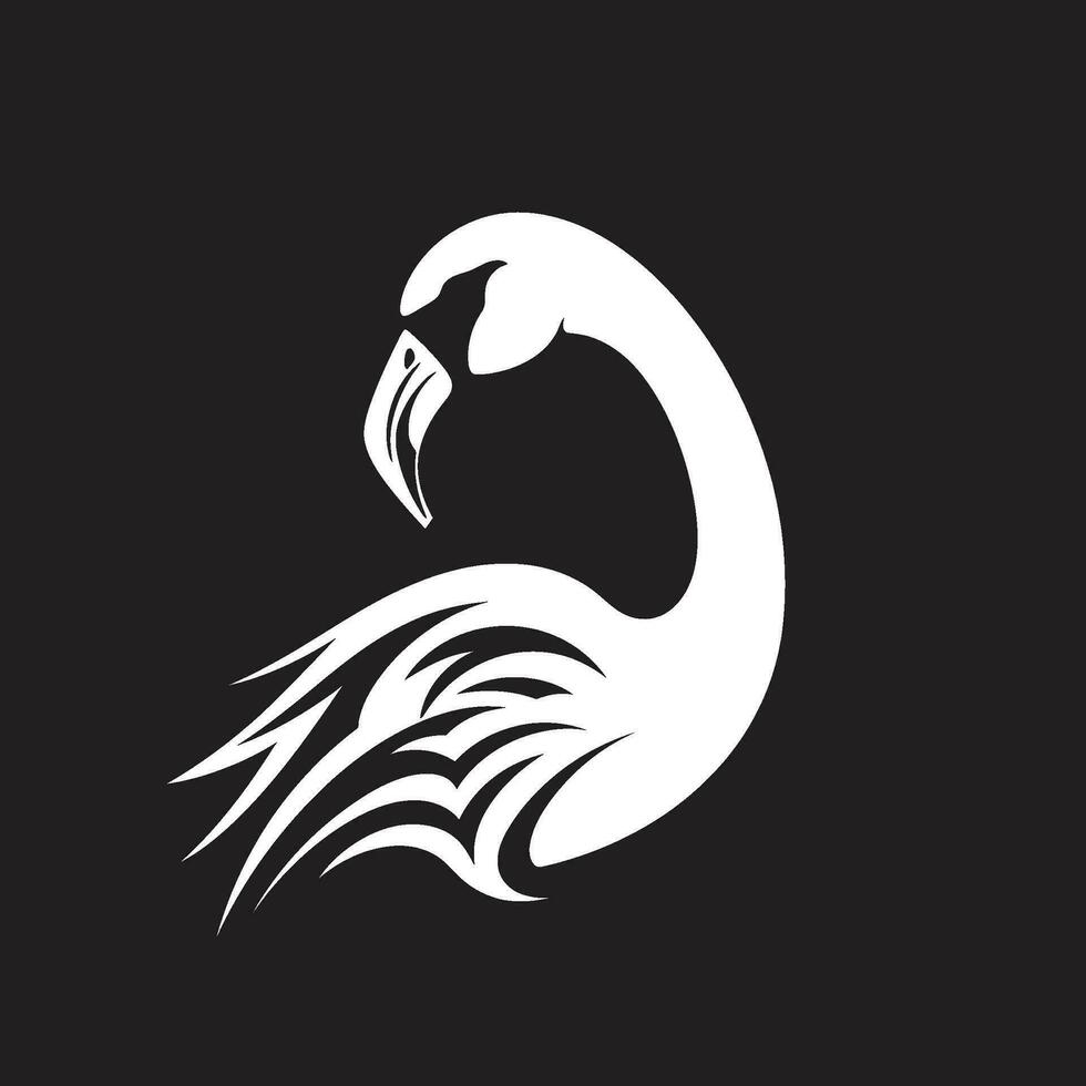 rodna kustlinje flamingo logotyp vektor symbol strålnings fjäderdräkt fågel emblem design ikon