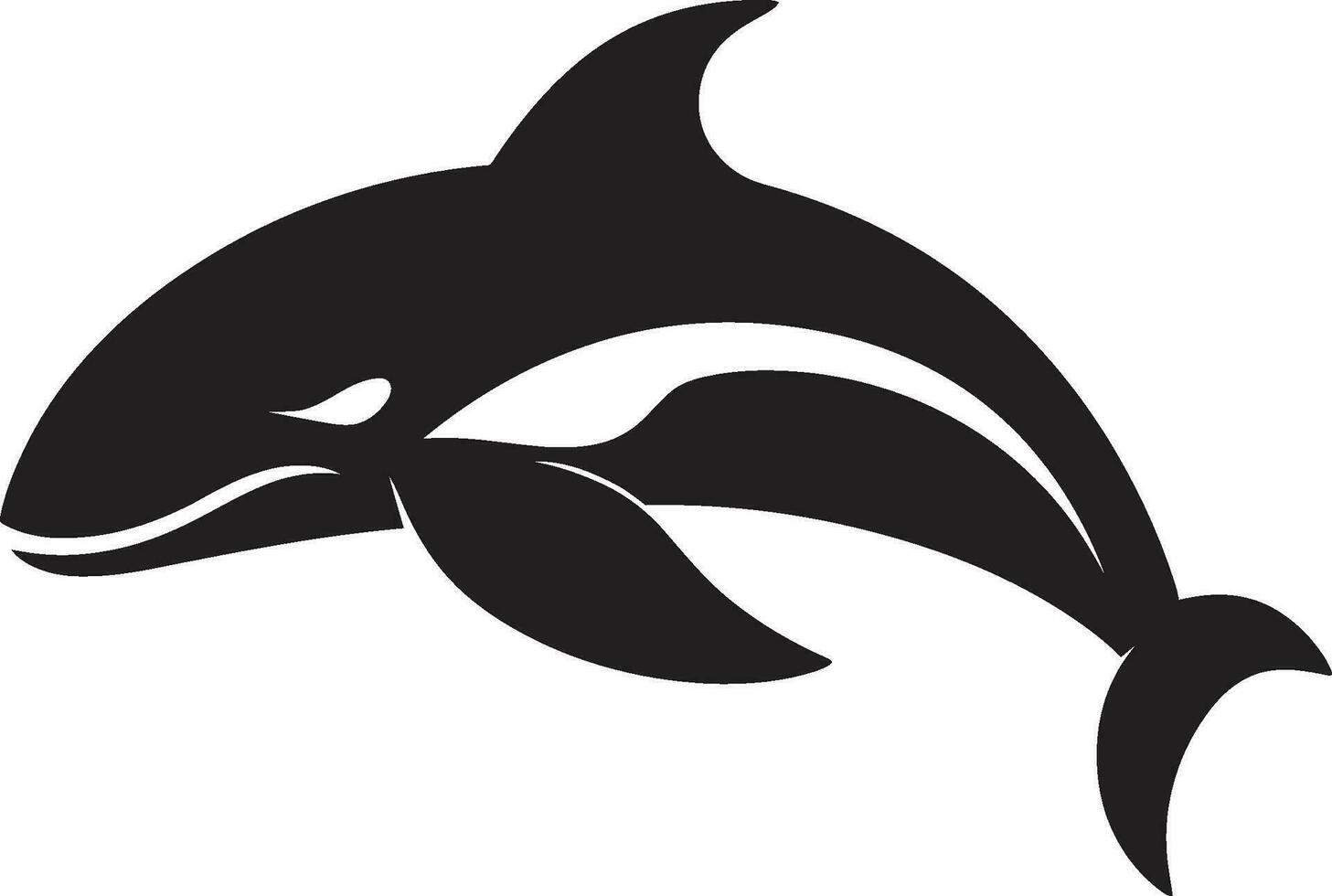 havs musa logotyp vektor ikon vatten- hymn val emblem design