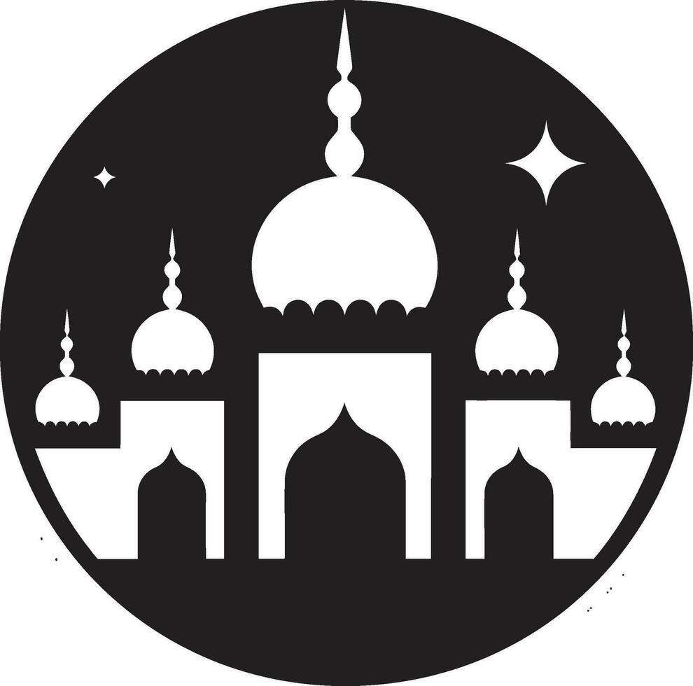 Moschee von Ruhe Vektor Emblem treu Gebäude emblematisch Moschee Symbol