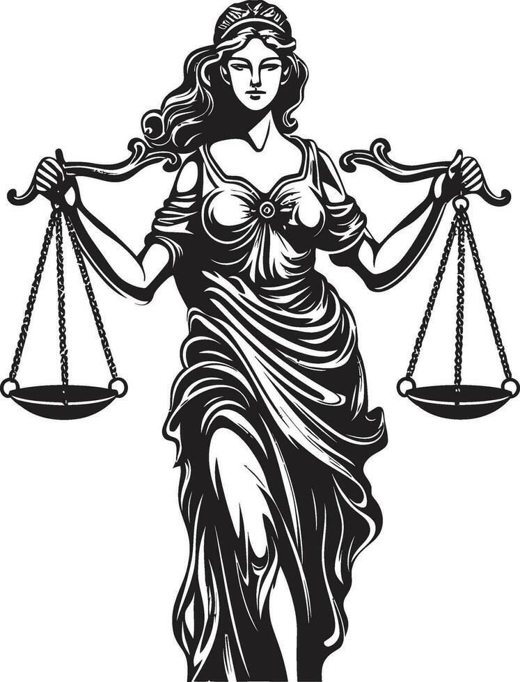 rättvisast Fasad rättvisa lady vektor symbolisk lugn ikoniska rättvisa lady