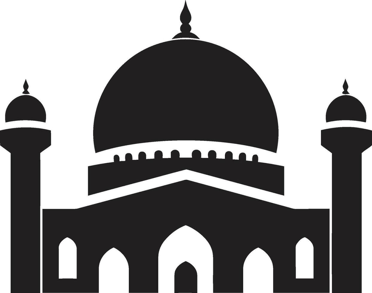 gudomlig arkitektur moské ikoniska emblem minaret majestät moské logotyp vektor