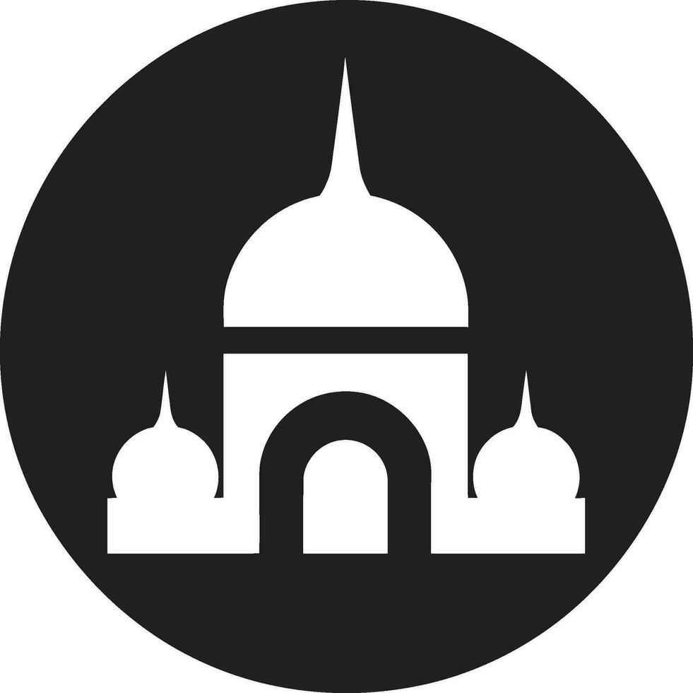 trogen ramverk moské logotyp vektor evig byggnad ikoniska moské emblem